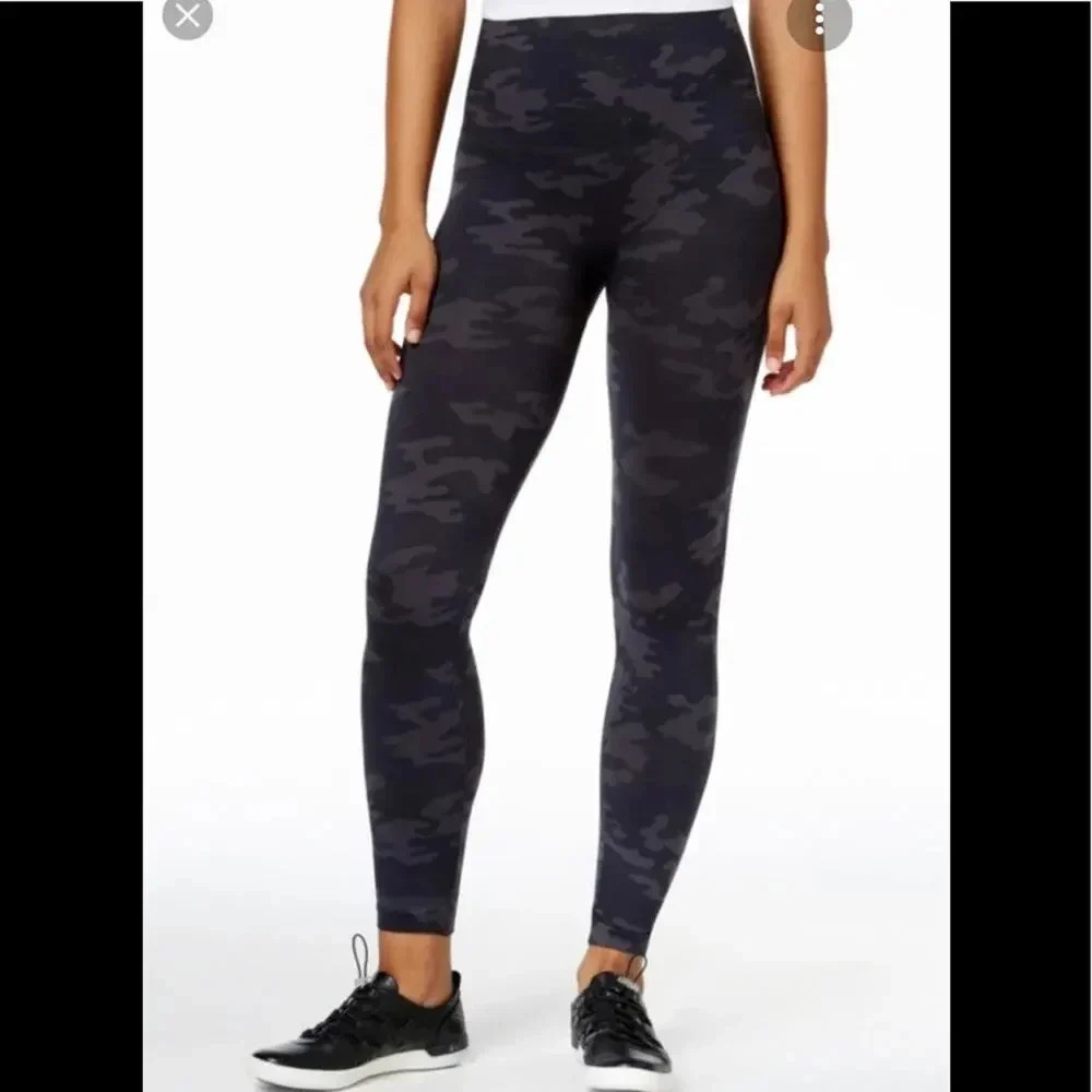 Spanx Look At Me Now Green Gray Leggings Medium